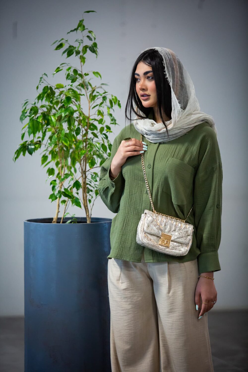 مانتو لنین پنبه پیراهنی