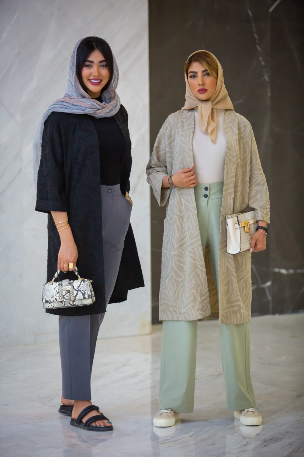 مانتو ژاکارد جیب هلال