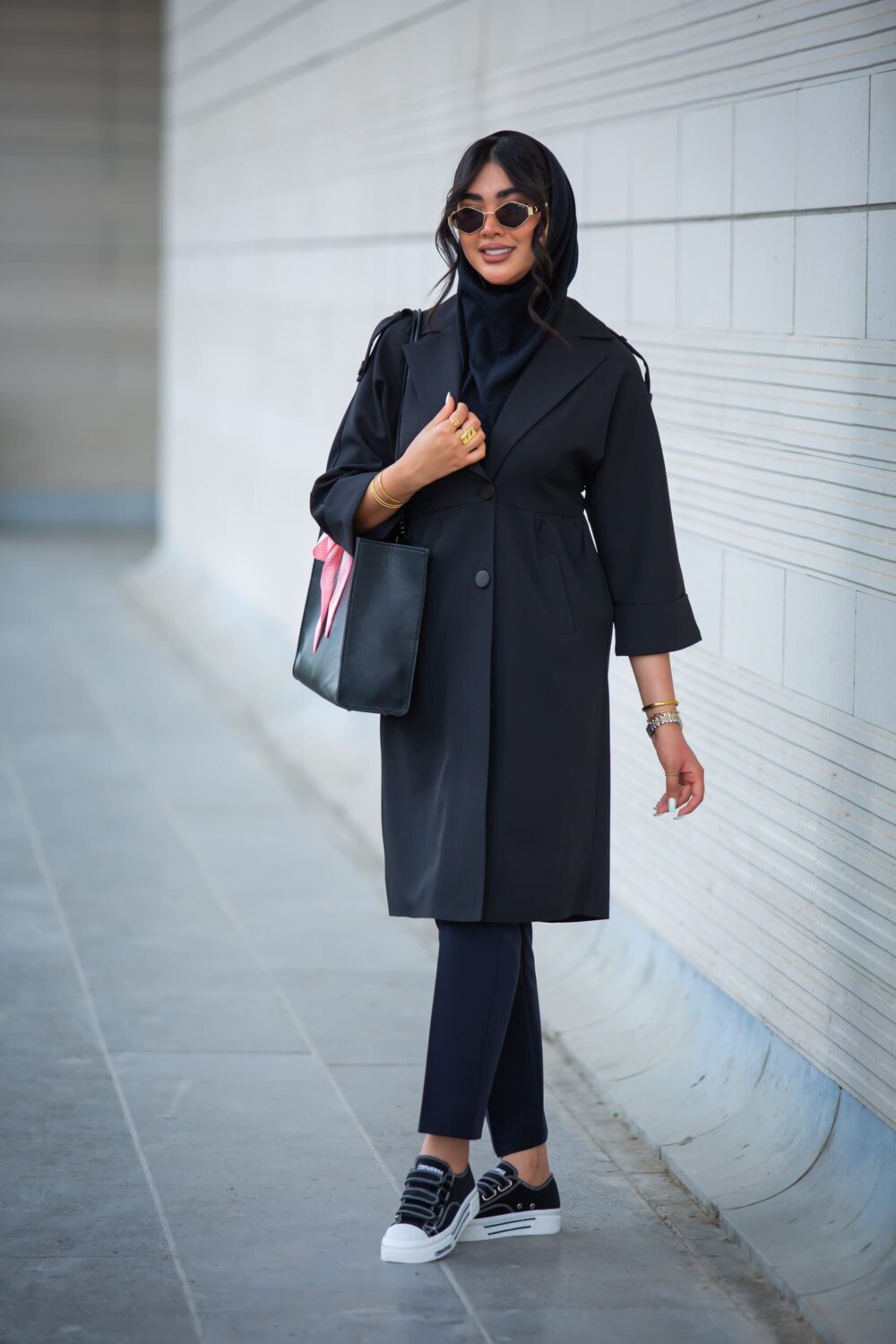 مانتو بزایاق بلند کمر چین دار