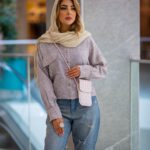 مانتو کراپ داماسک تک جیب