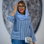 مانتو پیراهنی کراپ استرایپ