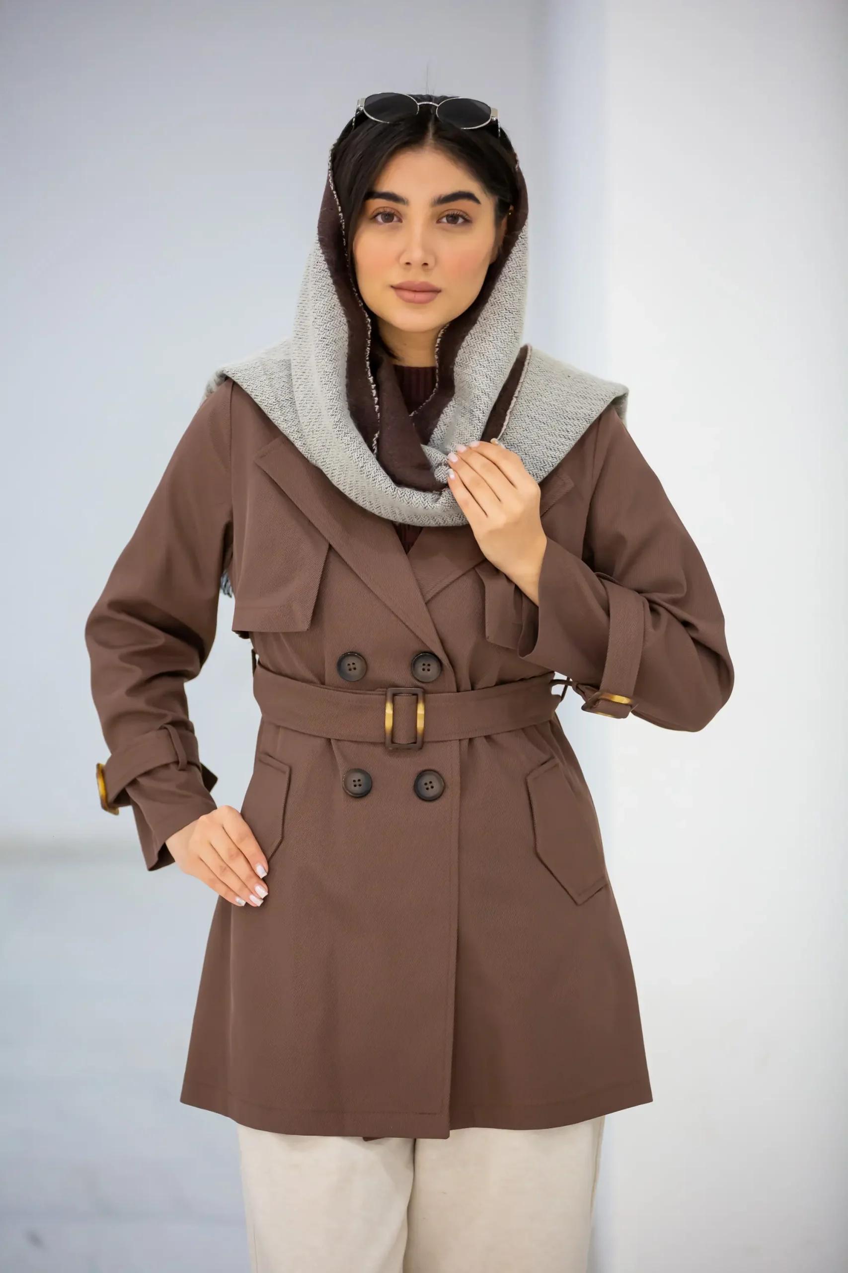 مانتو پارکا کجراه ژیله دار میدی