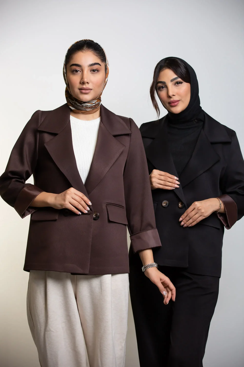کت زنانه پرادا مچ آستر قهوه ای