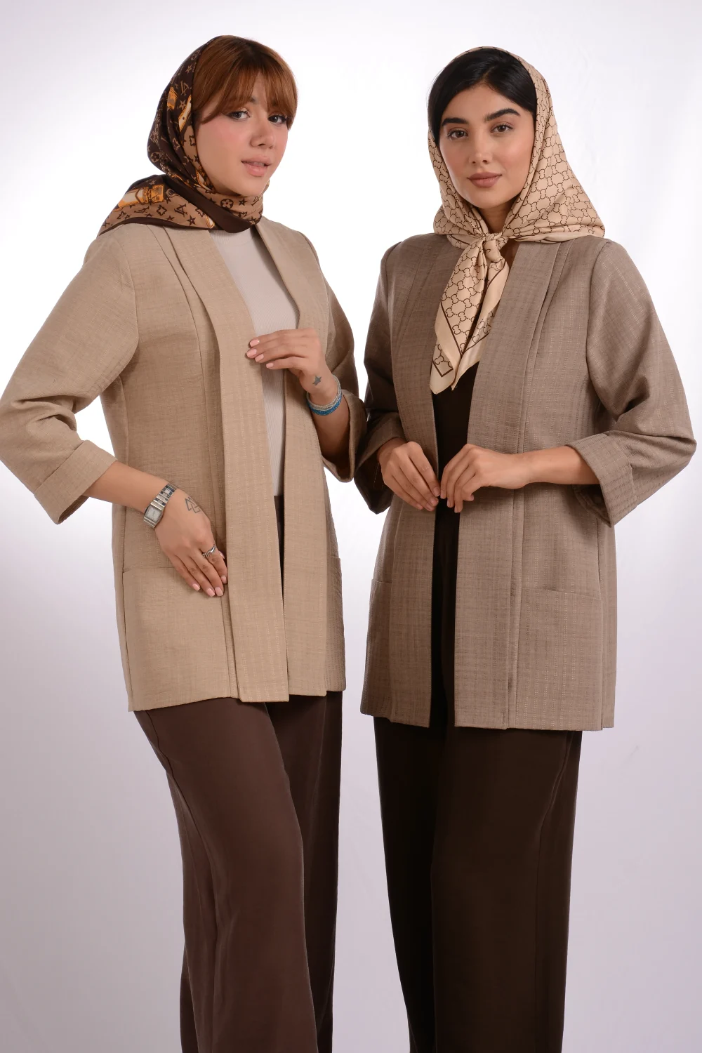 مانتو استریپ یقه شالی