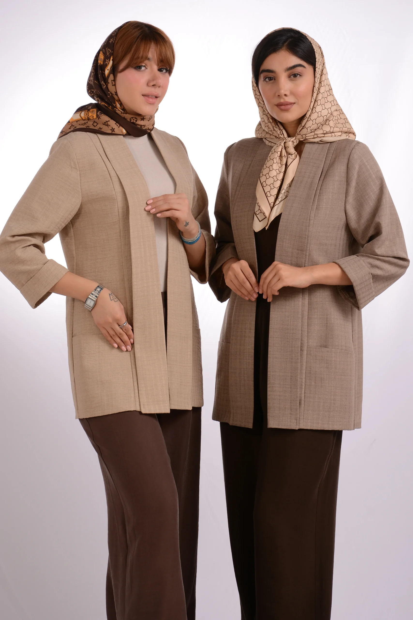 مانتو استریپ یقه شالی